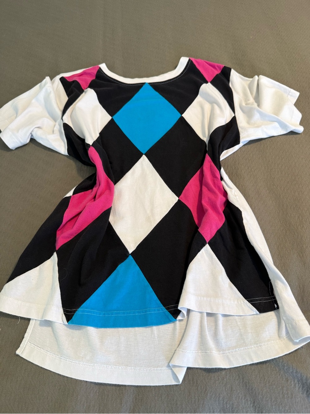 The Limited vintage hi low oversized medium women’s harlequin check pattern top
